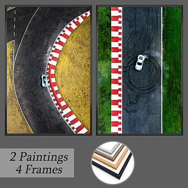 2-Piece Wall Painting Set with 4 Frame Options 3D model image 1 