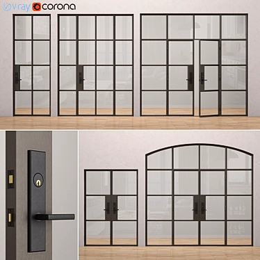 Rehme 1 Steel Doors: Stylish and Secure 3D model image 1 