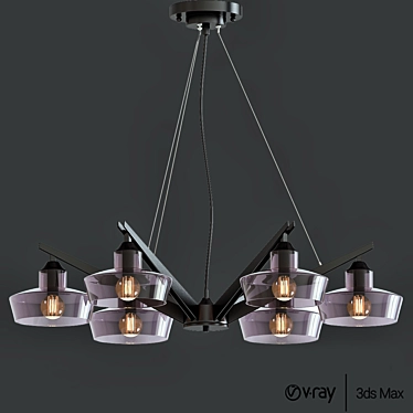 WUNDERLICHT: Modern Black Pendant Light 3D model image 1 