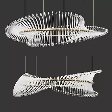 Chrysalis Ribbed Pendant Light 3D model image 1 