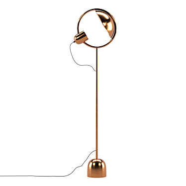 Kare Brass Floor Lamp: Elegant Illumination Solution 3D model image 1 