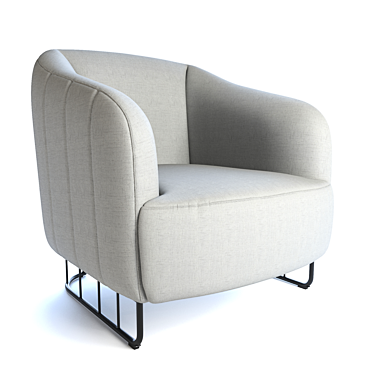 Modern Grey Cleveland Accent Chair 3D model image 1 