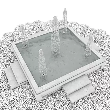 Contemporary Landscape Fountain 3D model image 1 