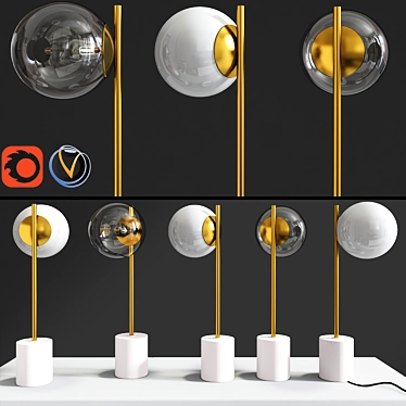 Sleek Stem Table Lamp - Elegant Lighting Solution 3D model image 1 