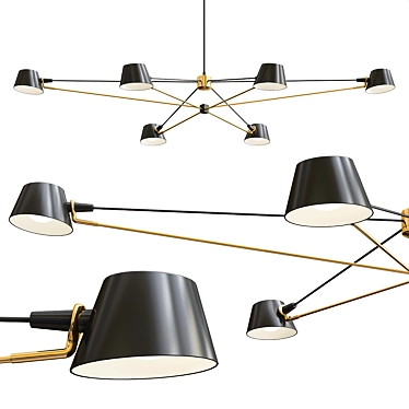 Elegant Swinging Pendant Light 3D model image 1 