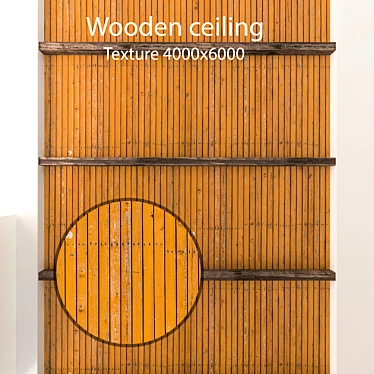 Rustic Wood Ceiling Beams 3D model image 1 