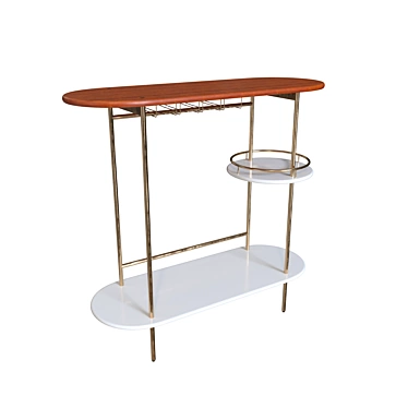 Elegant Tiered Bar Console 3D model image 1 