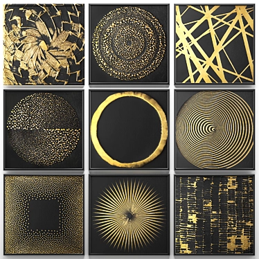 Golden Art Collection: Luxury Wall Decor 3D model image 1 