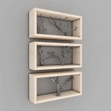 Nature-inspired Tree Shelf 3D model image 1 