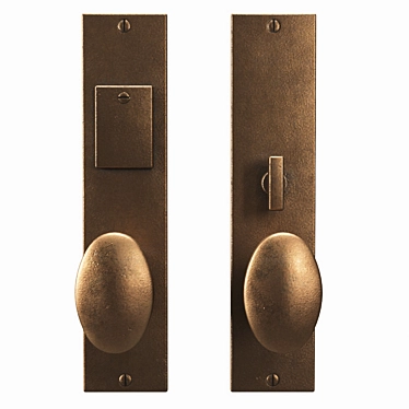 Modern Bronze Door Handles 3D model image 1 