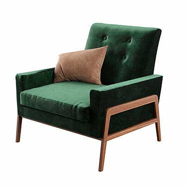Nord- Balsam Green Velvet Chair 3D model image 1 