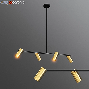 Obie Diner Pendant: Stylish Brass and Glass Lighting 3D model image 1 