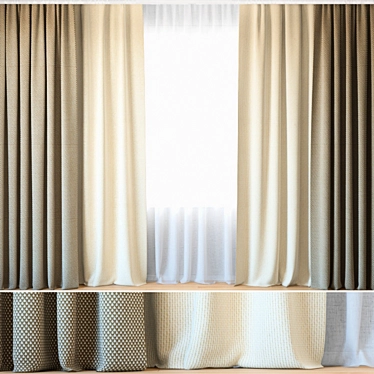 Elegant Sheer Curtains | ROHI Novum 3D model image 1 