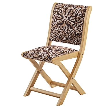 Sophisticated Embroidered Folding Chair 3D model image 1 