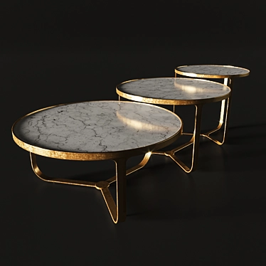 Luxury Golden Dining Table 3D model image 1 