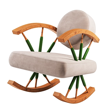 MUJU Hizz Rocking Chair - Bold Geometric Design 3D model image 1 