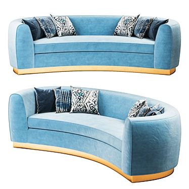 Elegant St. Germain Velvet Sofa 3D model image 1 