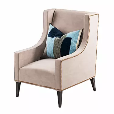 Elegant Wingback Armchair 3D model image 1 