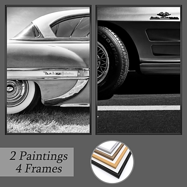 Elegant Set of Wall Paintings 3D model image 1 