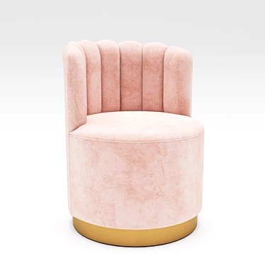 Plush Beauty Vanity Chair 3D model image 1 
