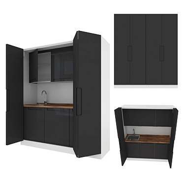 Compact Folding Mini Kitchen 3D model image 1 