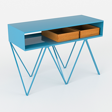 Sculptural Steel Media Sideboard 3D model image 1 