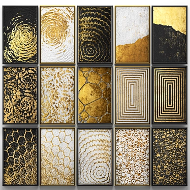 Golden Luxe Wall Art Collection 3D model image 1 