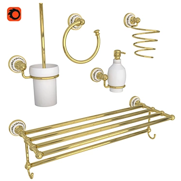 Luxury Gold Bathroom Set 3D model image 1 