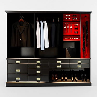 Elegant Walk-In Closet: Spacious & Stylish 3D model image 1 