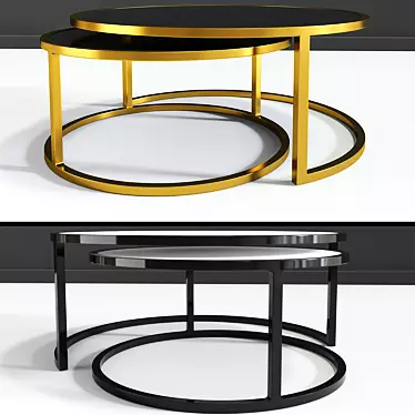 Ginny Nesting Coffee Tables - Versatile and Stylish 3D model image 1 