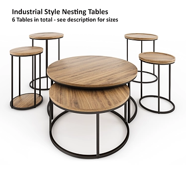 Industrial Loft Style Coffee Table 3D model image 1 