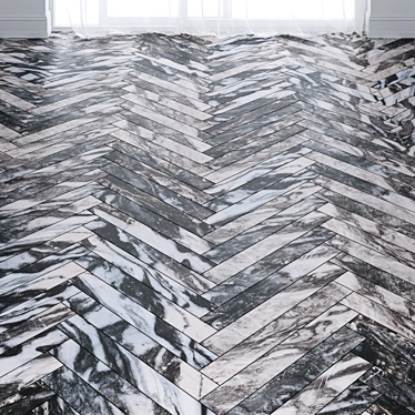 Abstract Grey Marble Tiles: Chevron & Herringbone 3D model image 1 