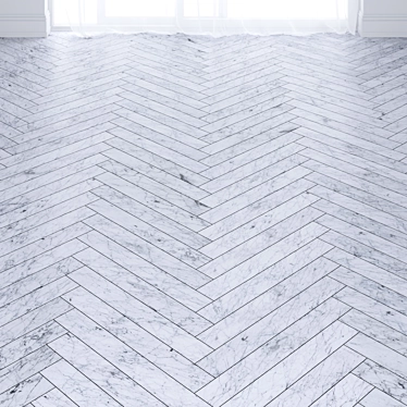 Bianco Venato Marble Tiles: Chevron & Herringbone 3D model image 1 