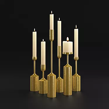 Elegant Candle Chandelier 3D model image 1 