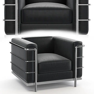 Zuo Fortress Black Armchair: Modern Comfort 3D model image 1 