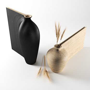 Sleek Zaha Hadid Vases 3D model image 1 