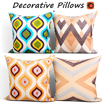 Elegant Pillow Set: Modern Design 3D model image 1 