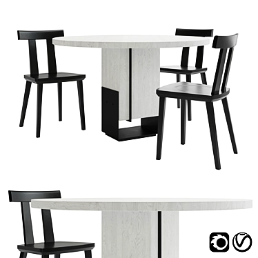 Modern Kitale Table with Sleek Sipa Chair 3D model image 1 