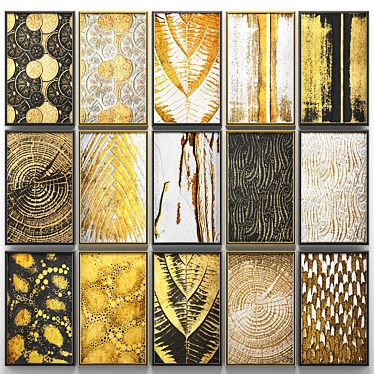 Golden Collection: Luxurious Wall Decor 3D model image 1 