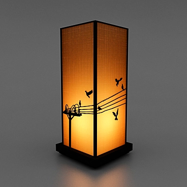 Pattern Table Lamp Pole: 54cm Height, 24cm Width & Length 3D model image 1 