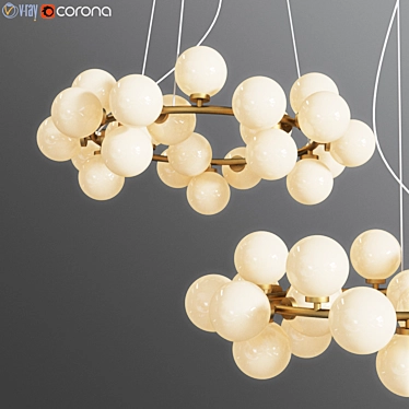 Modern Brass Chandelier | Inflora 25 Plafonds 3D model image 1 