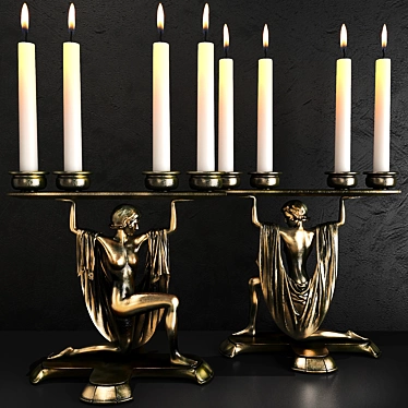 Elegant Eichholtz Bruneau Candle Holder 3D model image 1 