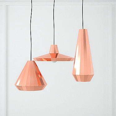 Elegant Copper Pendant Lights 3D model image 1 