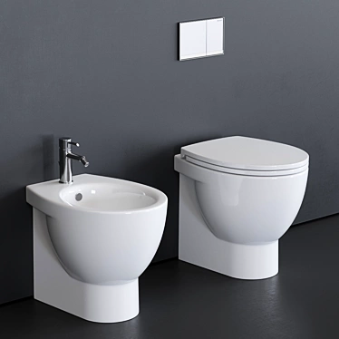 New Light Ceramic Floor Toilet 3D model image 1 