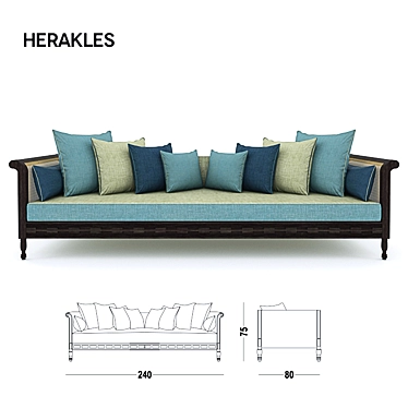 Regal Comfort: Herakles Sofa 3D model image 1 