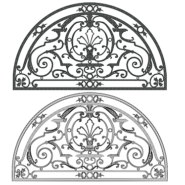 Elegant Semi Circle Window Grill 3D model image 1 