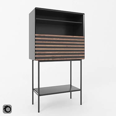 Elegant Mahon Bar Cabinet 3D model image 1 