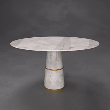 Luxury Marble and Gold Dining Table 3D model image 1 