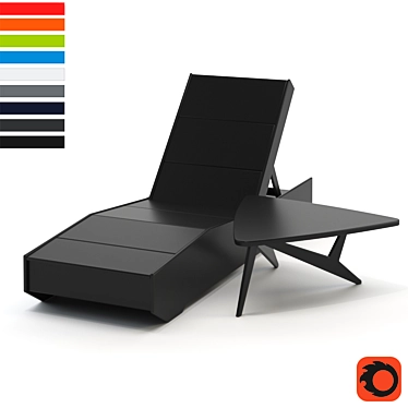 Lollygagger_405 Outdoor Chaise: Vivid Color Options 3D model image 1 
