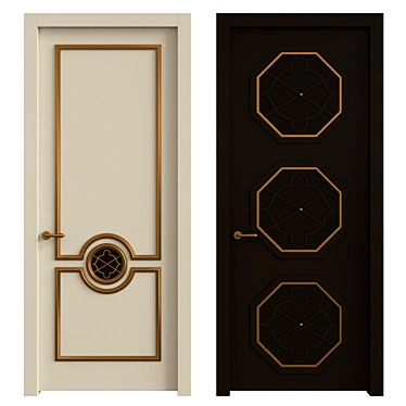 Elegant Classic Interior Doors 3D model image 1 